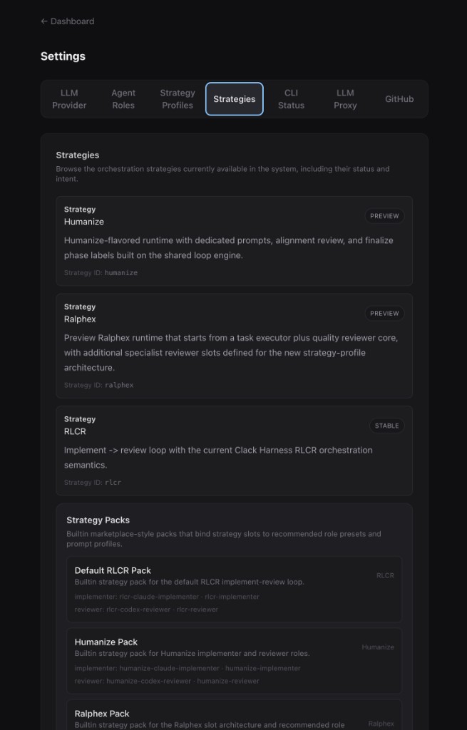 CyOps Strategies settings