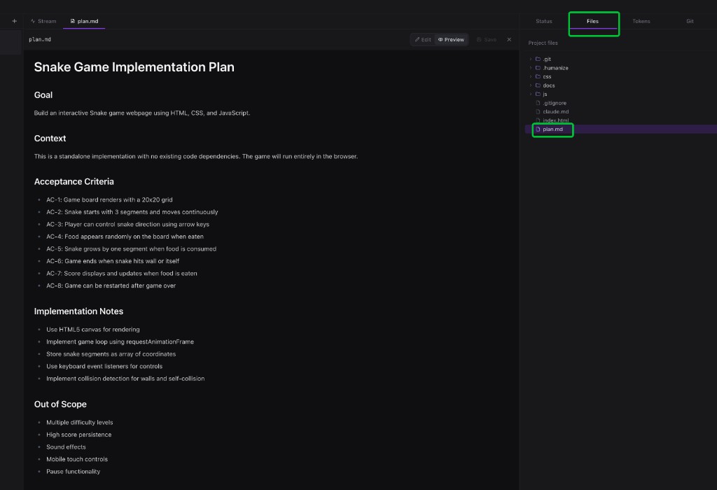 Open plan.md from the Files tab